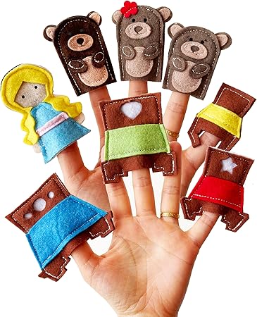 Children's Storytelling Finger Puppet Set Goldilocks and the Three Bears Story