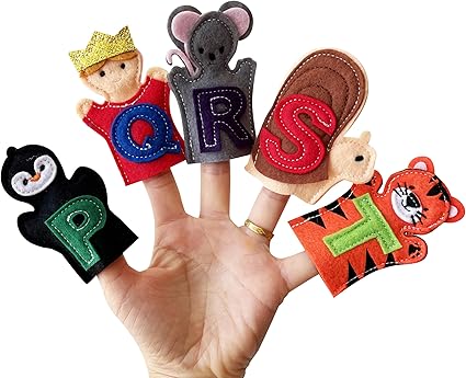 26 Alphabet Finger Puppets Set for Toddlers, Preschoolers, Kindergarten Children
