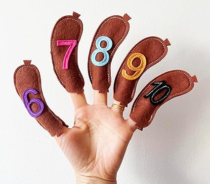 Nursery Rhyme "10 Fat Sausages" Finger Puppet with Numbers 1-10 – Fun and Educational Counting Toy for Toddlers and Preschoolers