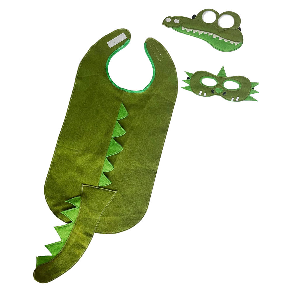 ZAC HOME World Book Day Costume Crocodile and Dinosaur 2 in 1 Costume for 3-8 years