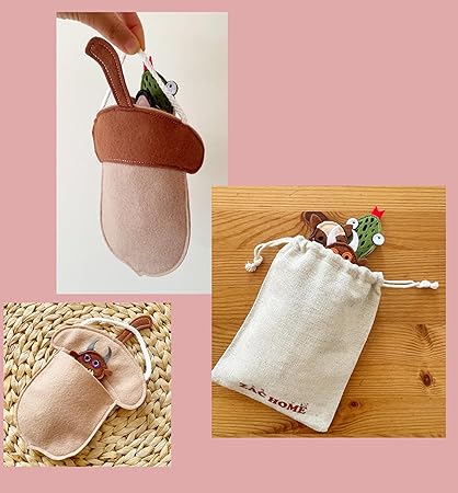 Woodland Animal Nursery Rhyme Owl/Snake/fox/MouMouse/the Brown Monster Finger Puppet Set with bag