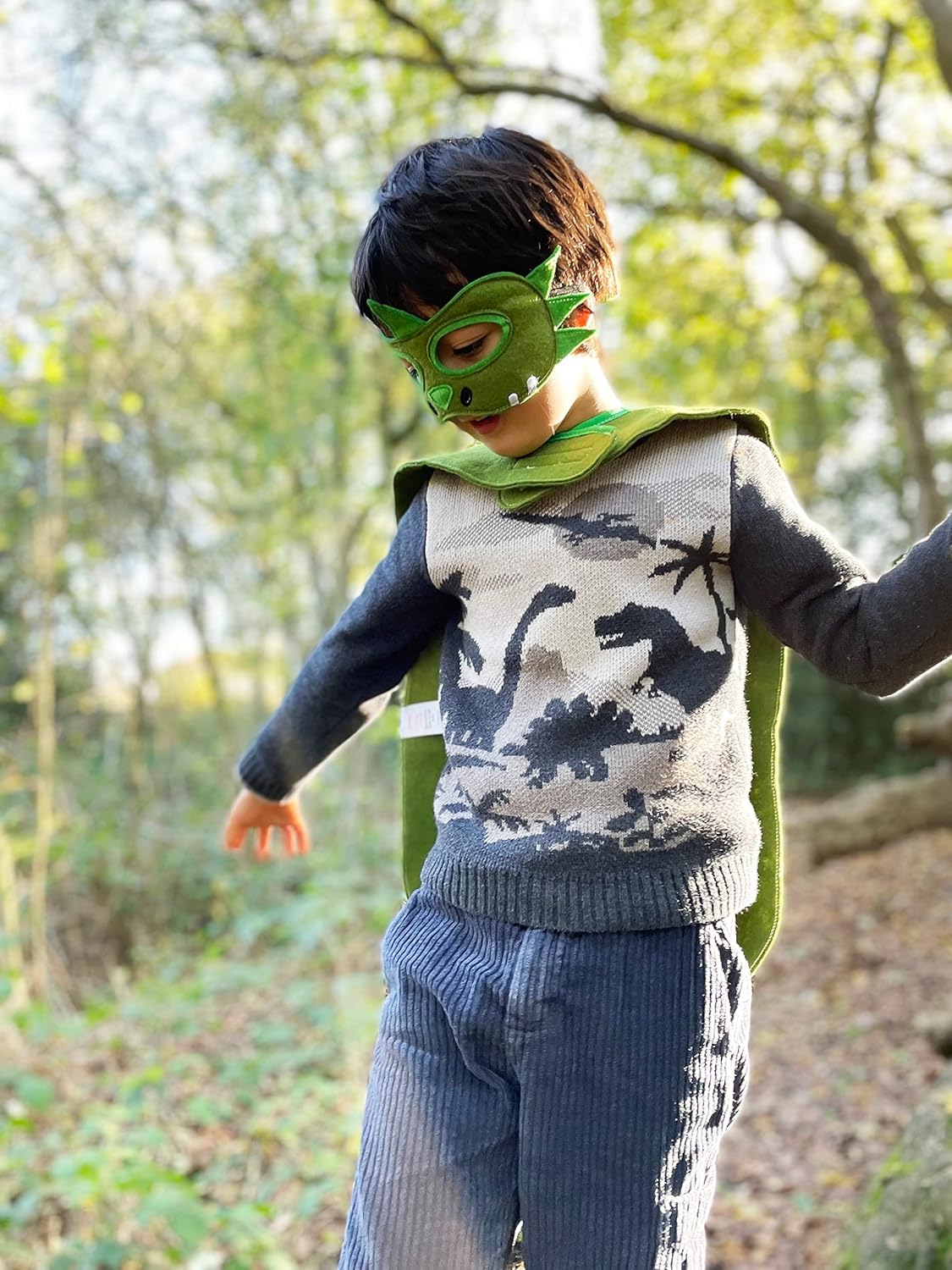 ZAC HOME World Book Day Costume Crocodile and Dinosaur 2 in 1 Costume for 3-8 years