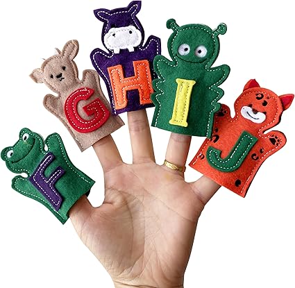 26 Alphabet Finger Puppets Set for Toddlers, Preschoolers, Kindergarten Children