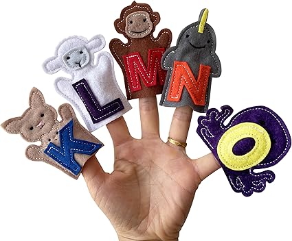 26 Alphabet Finger Puppets Set for Toddlers, Preschoolers, Kindergarten Children