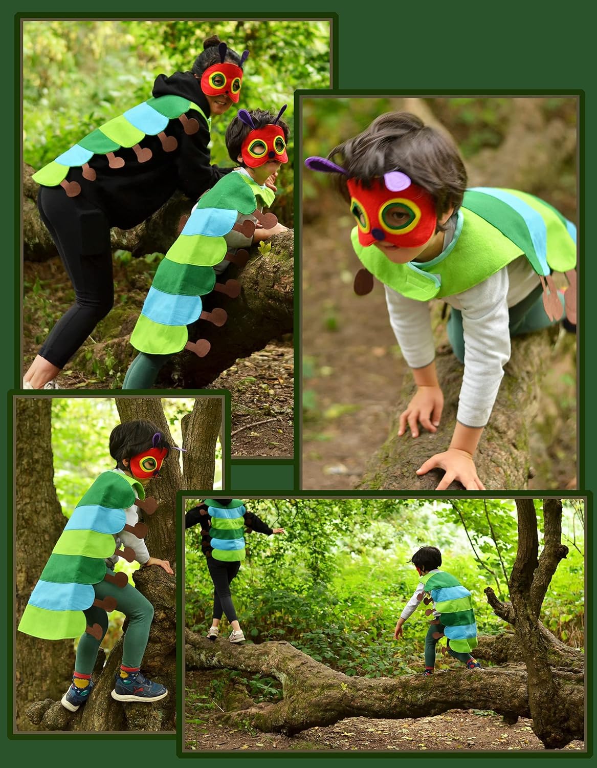 ZAC HOME Caterpillar Costume for Kids/Toddlers, Boys and Girls for 3-12Y for Height 100cm-150cm
