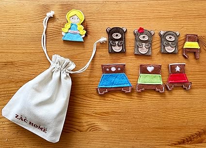 Children's Storytelling Finger Puppet Set Goldilocks and the Three Bears Story