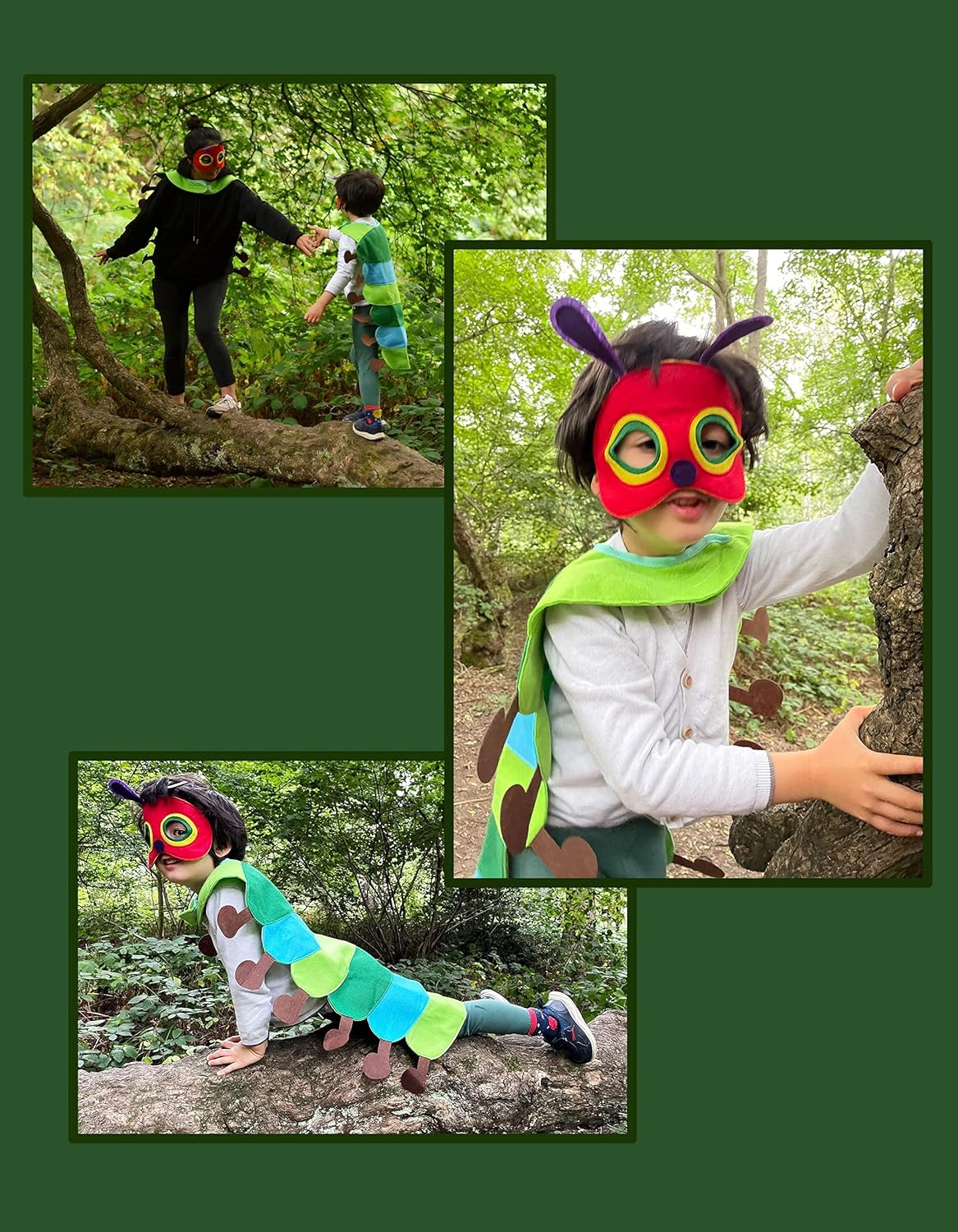 ZAC HOME Caterpillar Costume for Kids/Toddlers, Boys and Girls for 3-12Y for Height 100cm-150cm