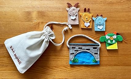 Children's Finger Puppets Set, Billy Goat Gruff Finger Puppets Set for Kids