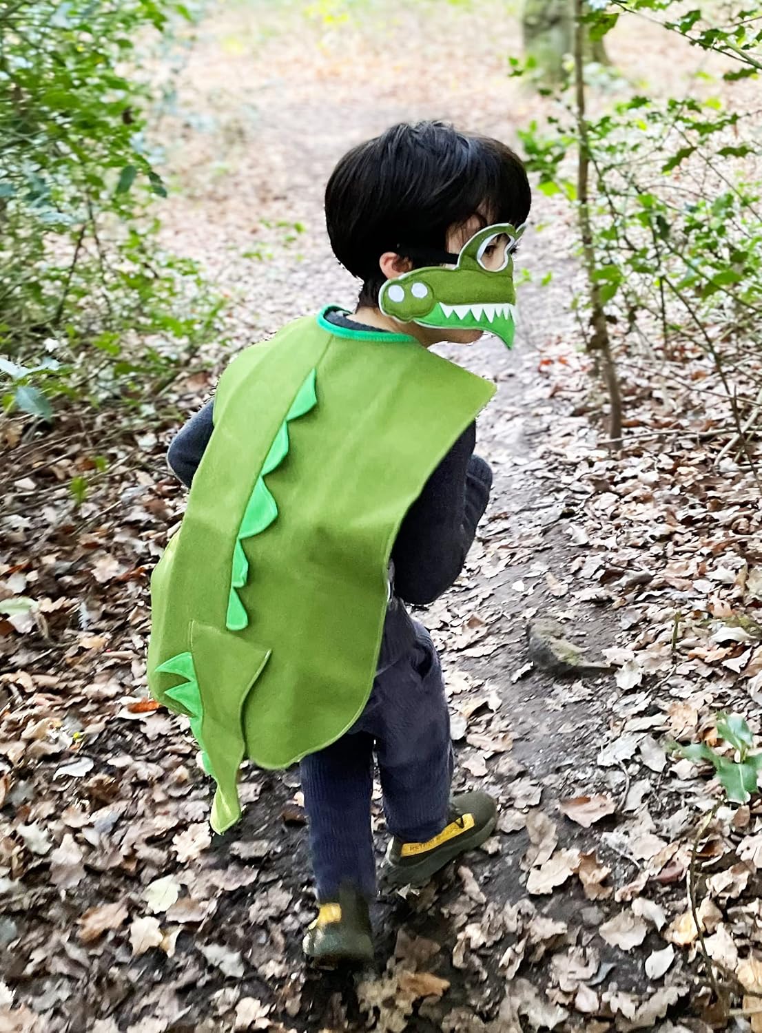 ZAC HOME World Book Day Costume Crocodile and Dinosaur 2 in 1 Costume for 3-8 years