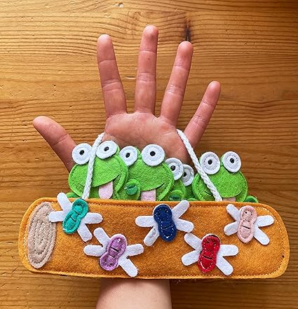 5 Little Speckled Frogs Nursery Rhyme Finger Puppet