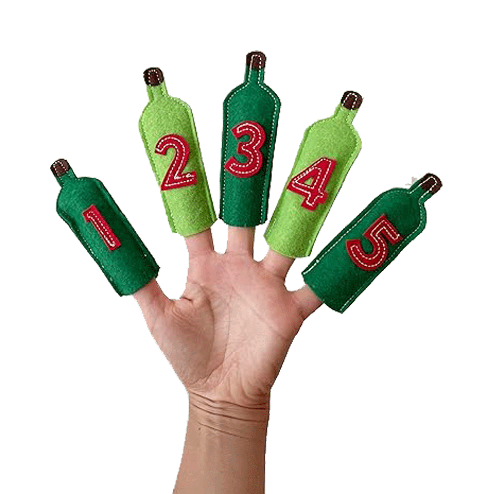 10 Green Bottle Nursery Rhyme Finger Puppet