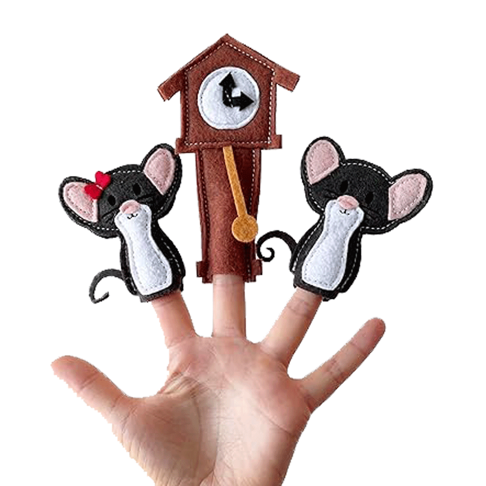 Hickory Dickory Dock Nursery Rhyme Finger Puppet