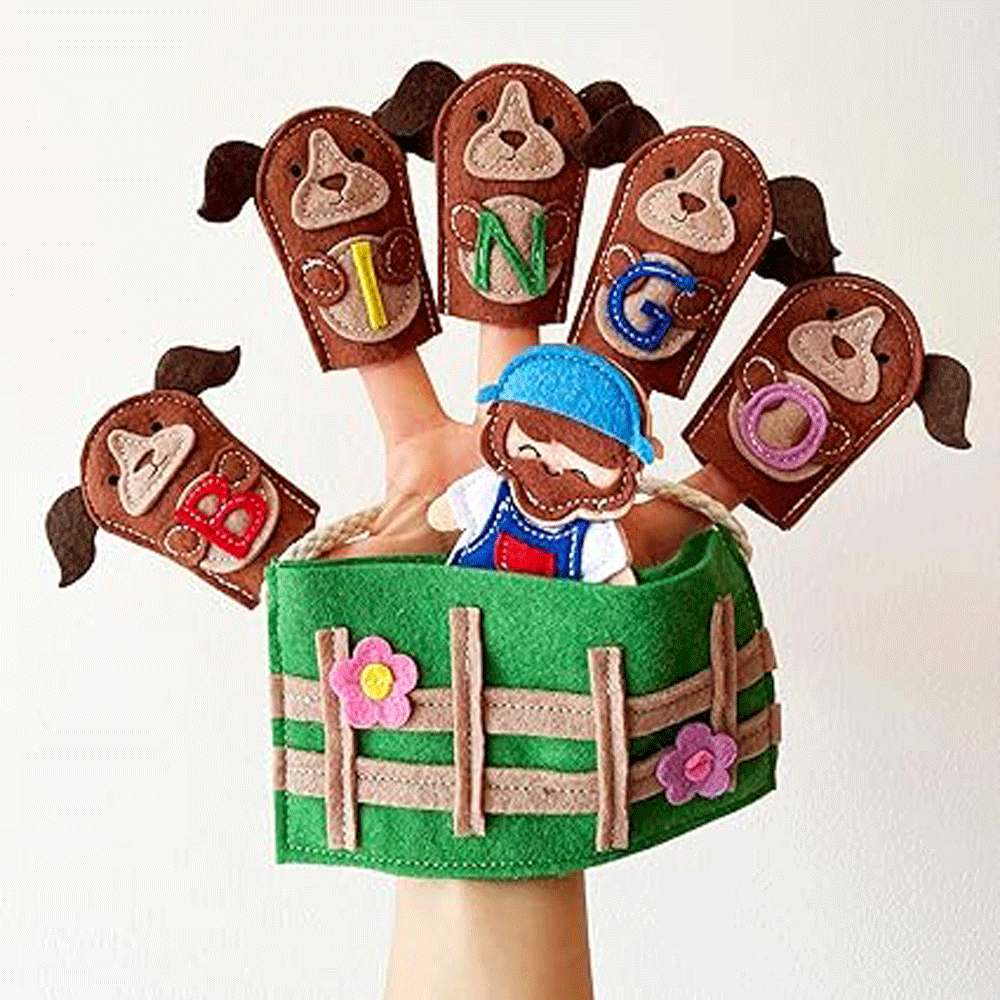 BINGO Finger Puppet Fun: Nursery Rhyme Playset for Kids, Toddlers and Preschoolers
