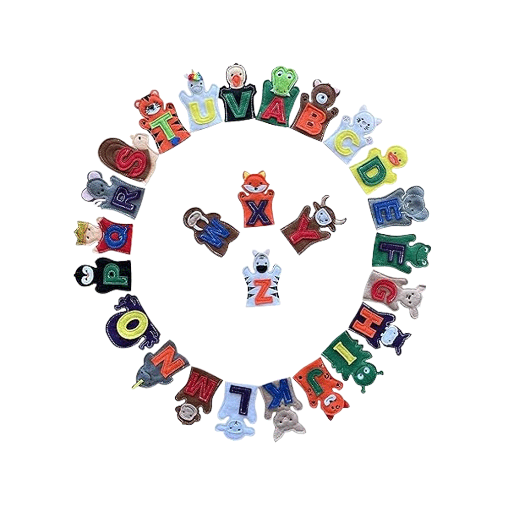 26 Alphabet Finger Puppets Set for Toddlers, Preschoolers, Kindergarten Children