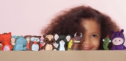 Woodland Animal Nursery Rhyme Owl/Snake/fox/MouMouse/the Brown Monster Finger Puppet Set with bag