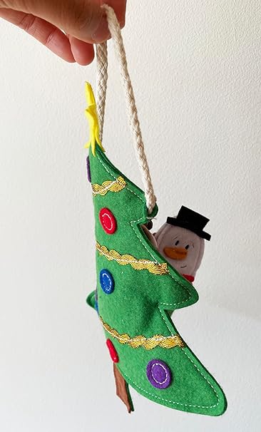 Christmas Felt Finger Puppets Set, Santa, Reindeer and Christmas Tree, Handmade Decorations for Kids
