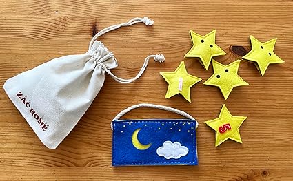Nursery Rhyme "Twinkle Twinkle Little Star" Finger Puppet with Numbers 1-5 at the back – Fun and Educational Counting Toy for Toddlers and Preschoolers…