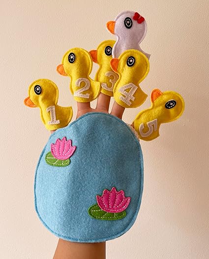 5 Little Ducks Nursery Rhyme Finger Puppet