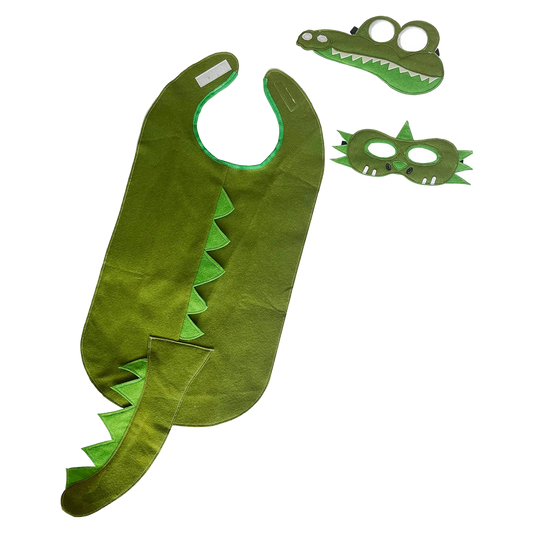 ZAC HOME World Book Day Costume Crocodile and Dinosaur 2 in 1 Costume for 3-8 years