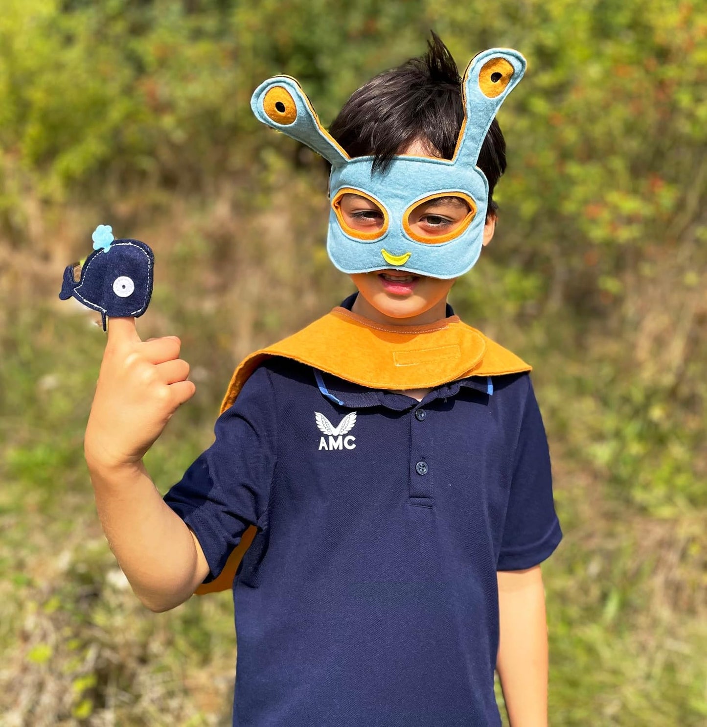 ZAC HOME World Book Day Animal Costume Snail cape with a little whale Finger Puppet Costume for Age 3-8 years old