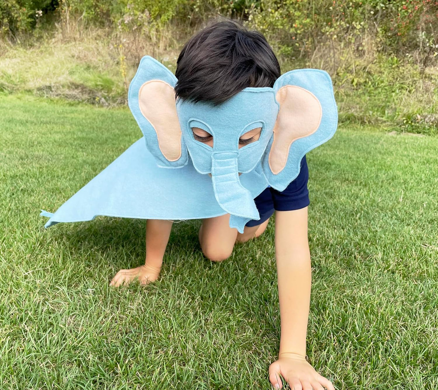 ZAC HOME World book day Kids Elephant Costume Set - Elephant Mask and Cape for Toddlers - Cute Animal Dress-Up Kit for Parties and Playtime for Age 3-12