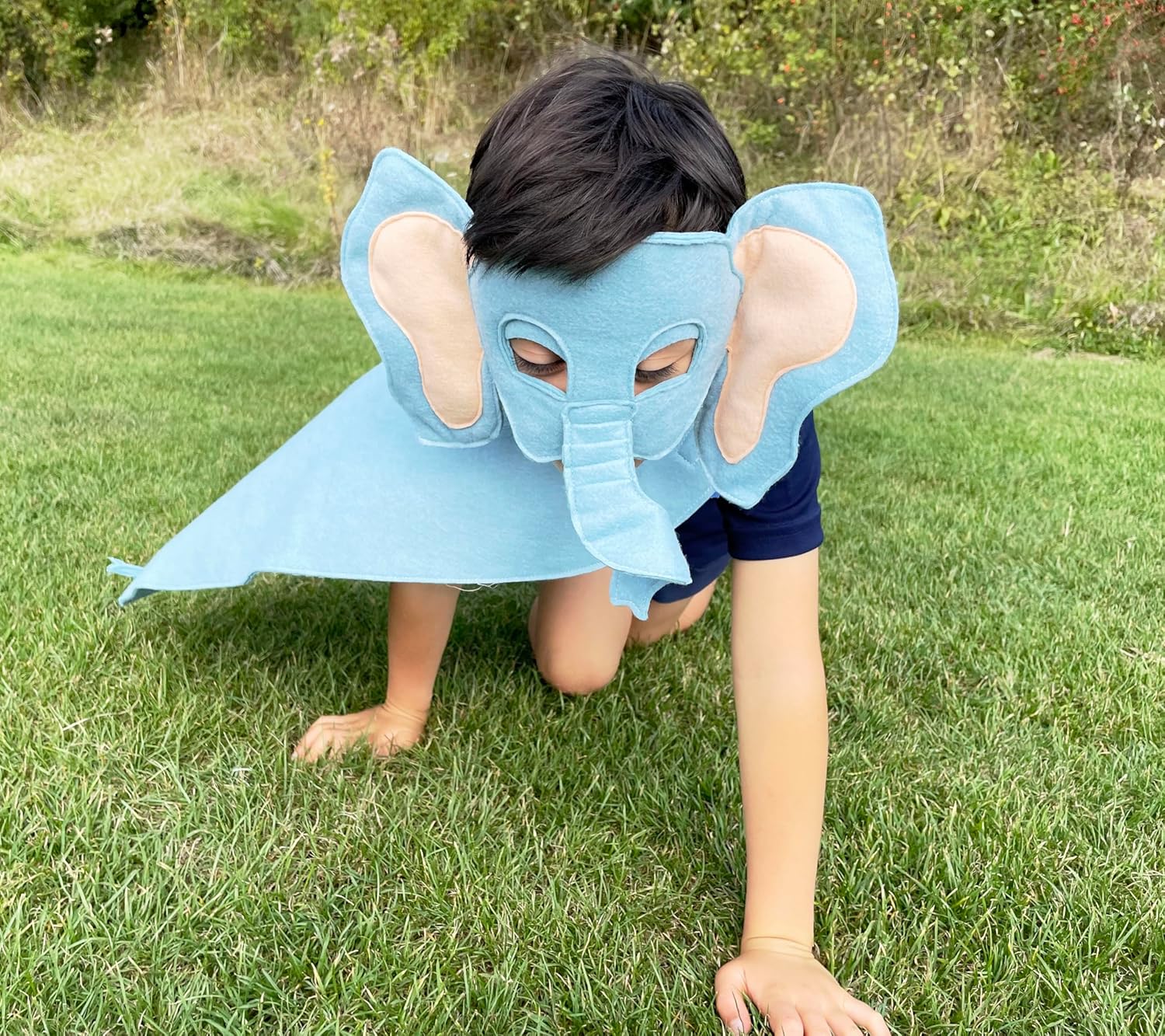 ZAC HOME World book day Kids Elephant Costume Set - Elephant Mask and Cape for Toddlers - Cute Animal Dress-Up Kit for Parties and Playtime for Age 3-12