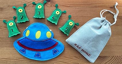 5 Little Men in the Flying Saucer Nursery Rhyme Storytelling Educational Finger Puppet
