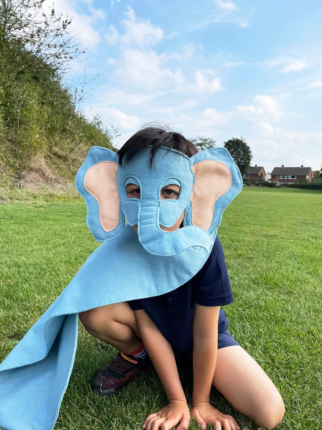 ZAC HOME World book day Kids Elephant Costume Set - Elephant Mask and Cape for Toddlers - Cute Animal Dress-Up Kit for Parties and Playtime for Age 3-12