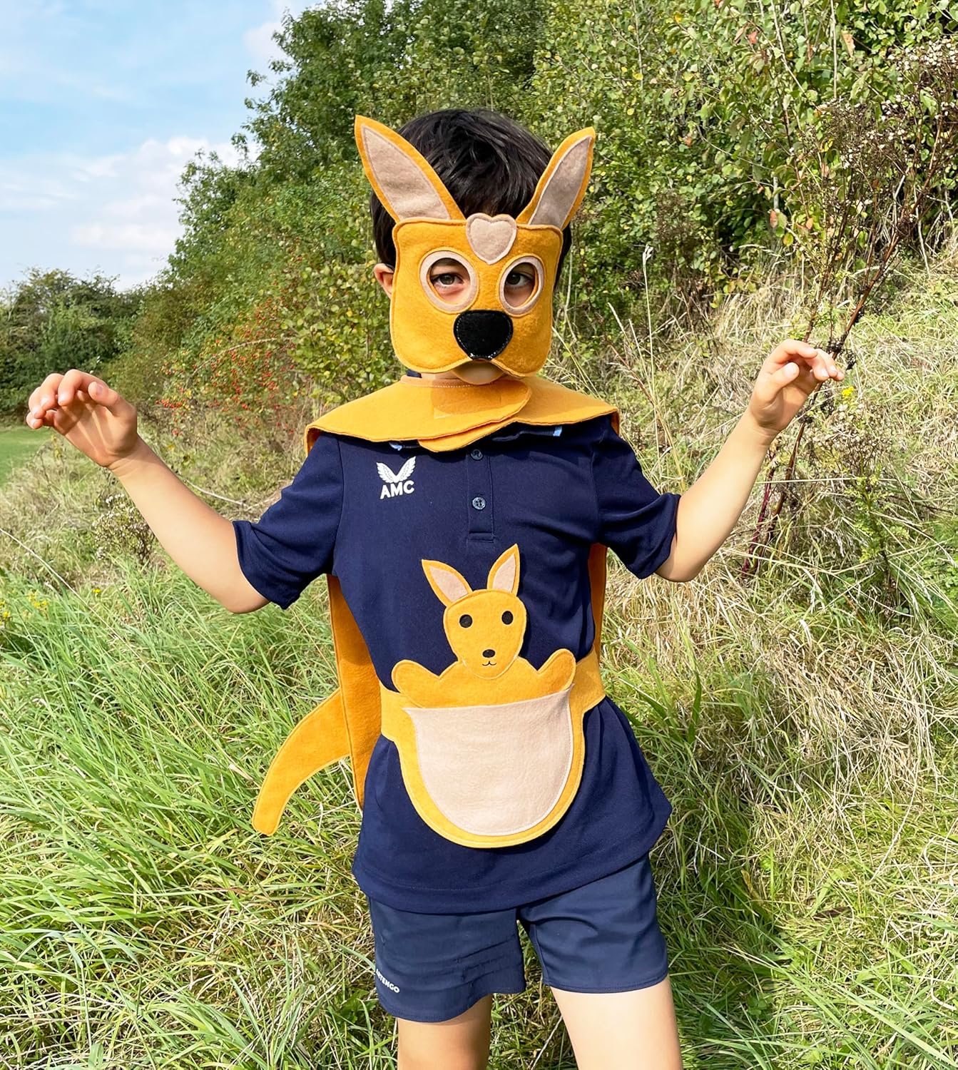 ZAC HOME World Book Day Kangaroo Costume Cape Set with Hand Puppet