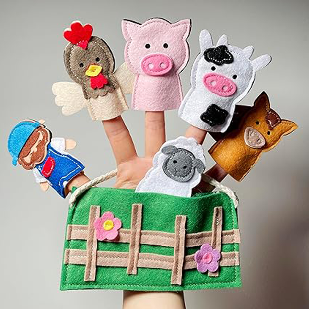 Old MacDonald Had A Farm Nursery Rhyme Finger Puppet Farm Animal Finger Puppets for Kids