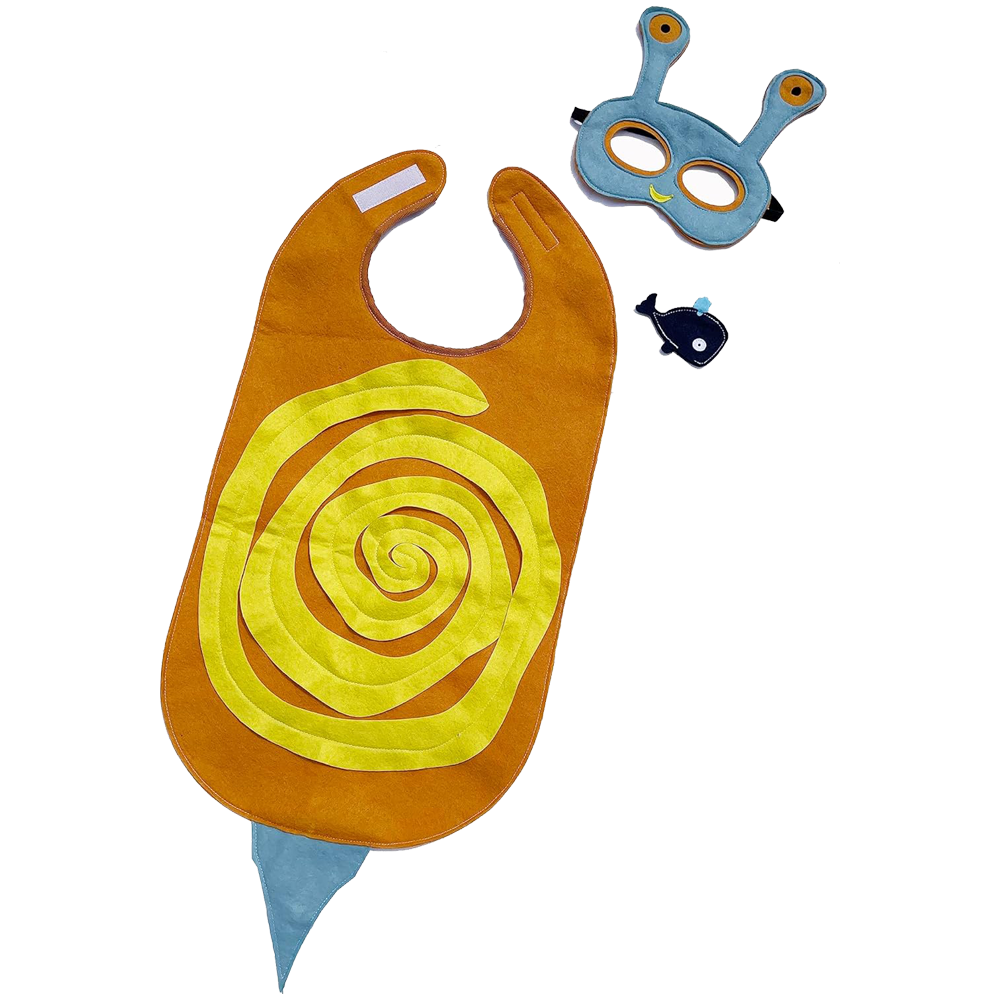ZAC HOME World Book Day Animal Costume Snail cape with a little whale Finger Puppet Costume for Age 3-8 years old