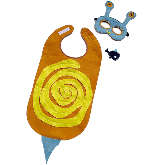 ZAC HOME World Book Day Animal Costume Snail cape with a little whale Finger Puppet Costume for Age 3-8 years old
