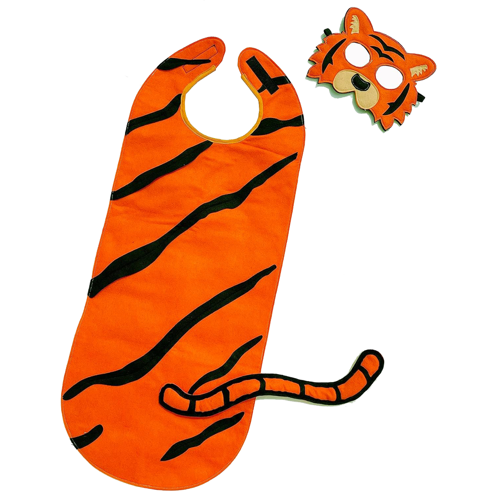 ZAC HOME World Book Day Animal Jungle Animal Costume Tiger Costume Mask and Cape for Age 3-12