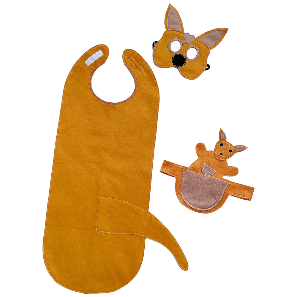 ZAC HOME World Book Day Kangaroo Costume Cape Set with Hand Puppet