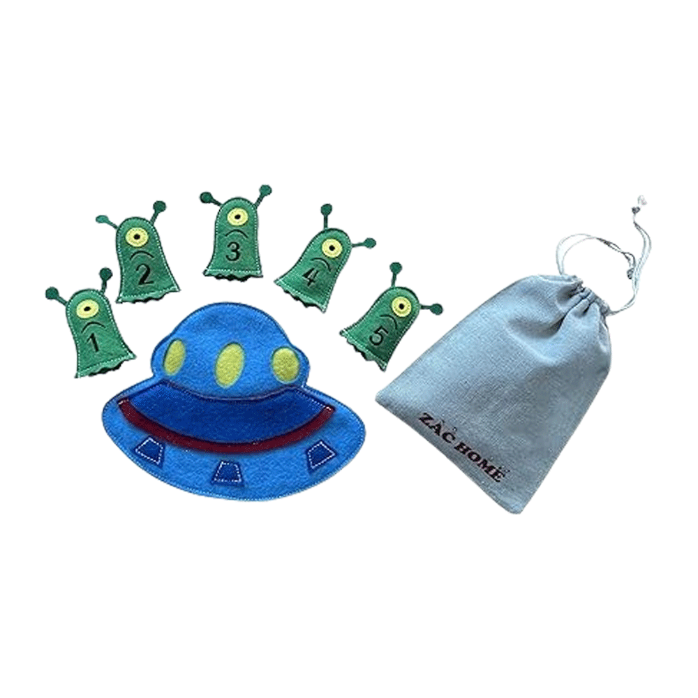 5 Little Men in the Flying Saucer Nursery Rhyme Storytelling Educational Finger Puppet