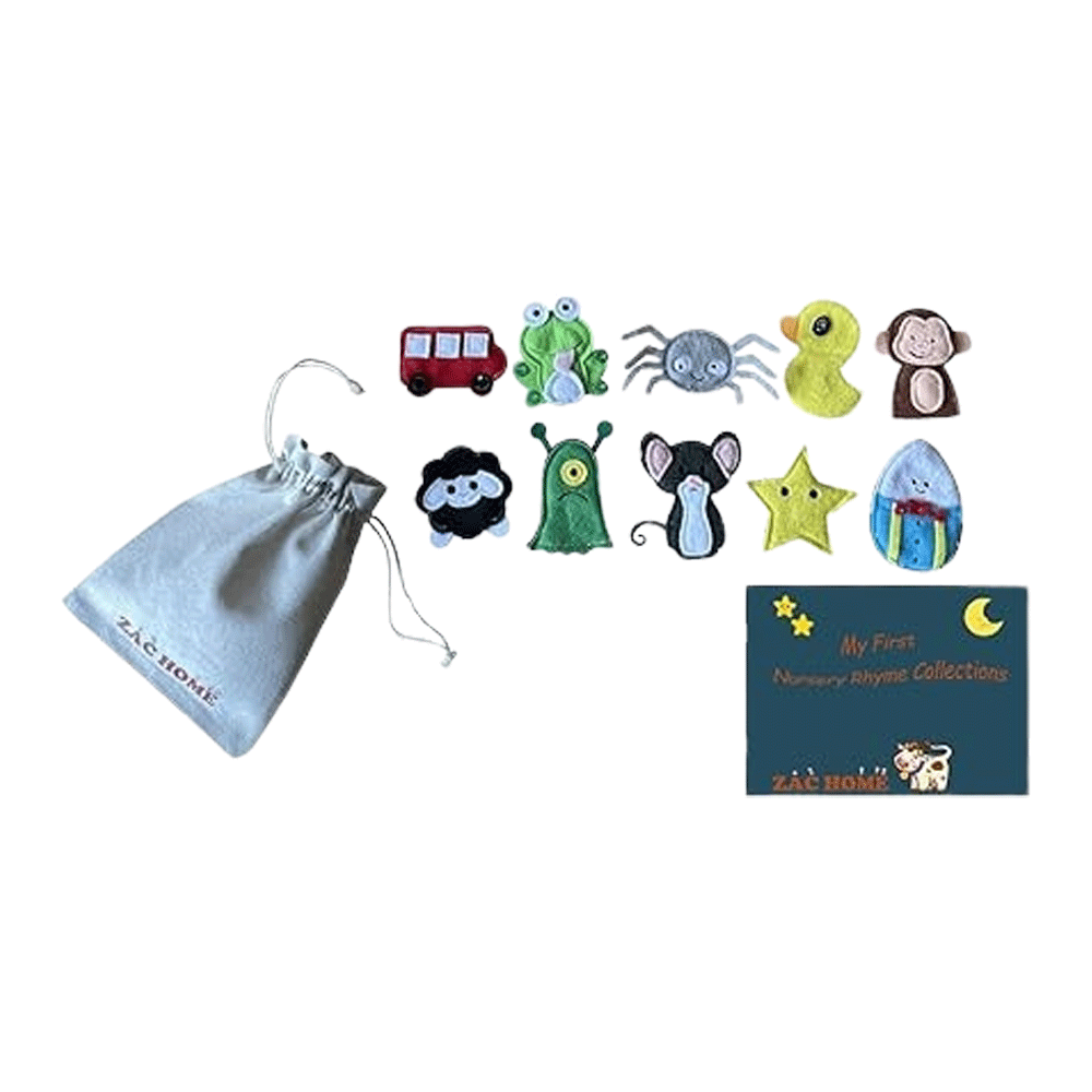 Nursery Rhyme Finger Puppet Set - Set of 10 including 10 Nursery Rhymes Lyris Collection