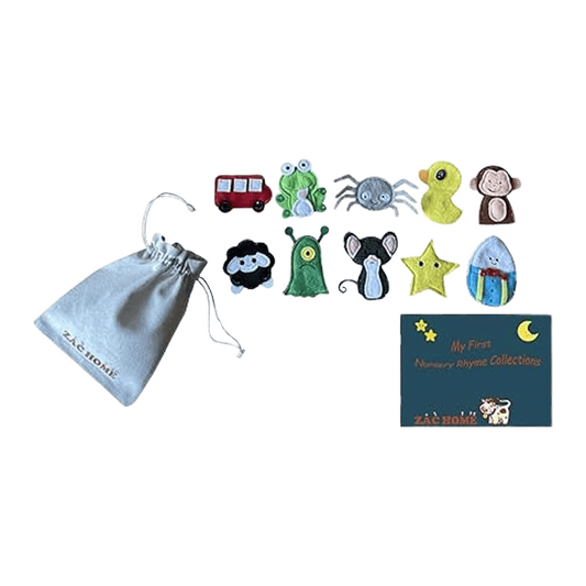 Nursery Rhyme Finger Puppet Set - Set of 10 including 10 Nursery Rhymes Lyris Collection