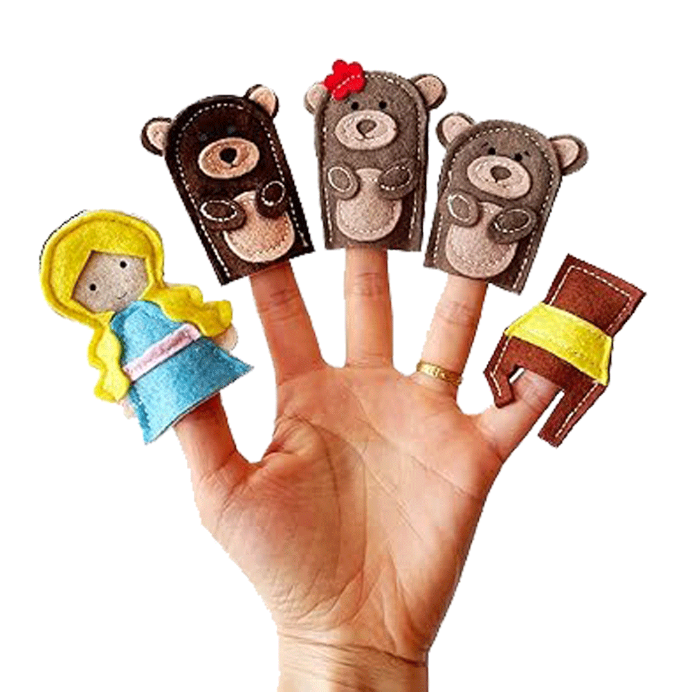 Children's Storytelling Finger Puppet Set Goldilocks and the Three Bears Story