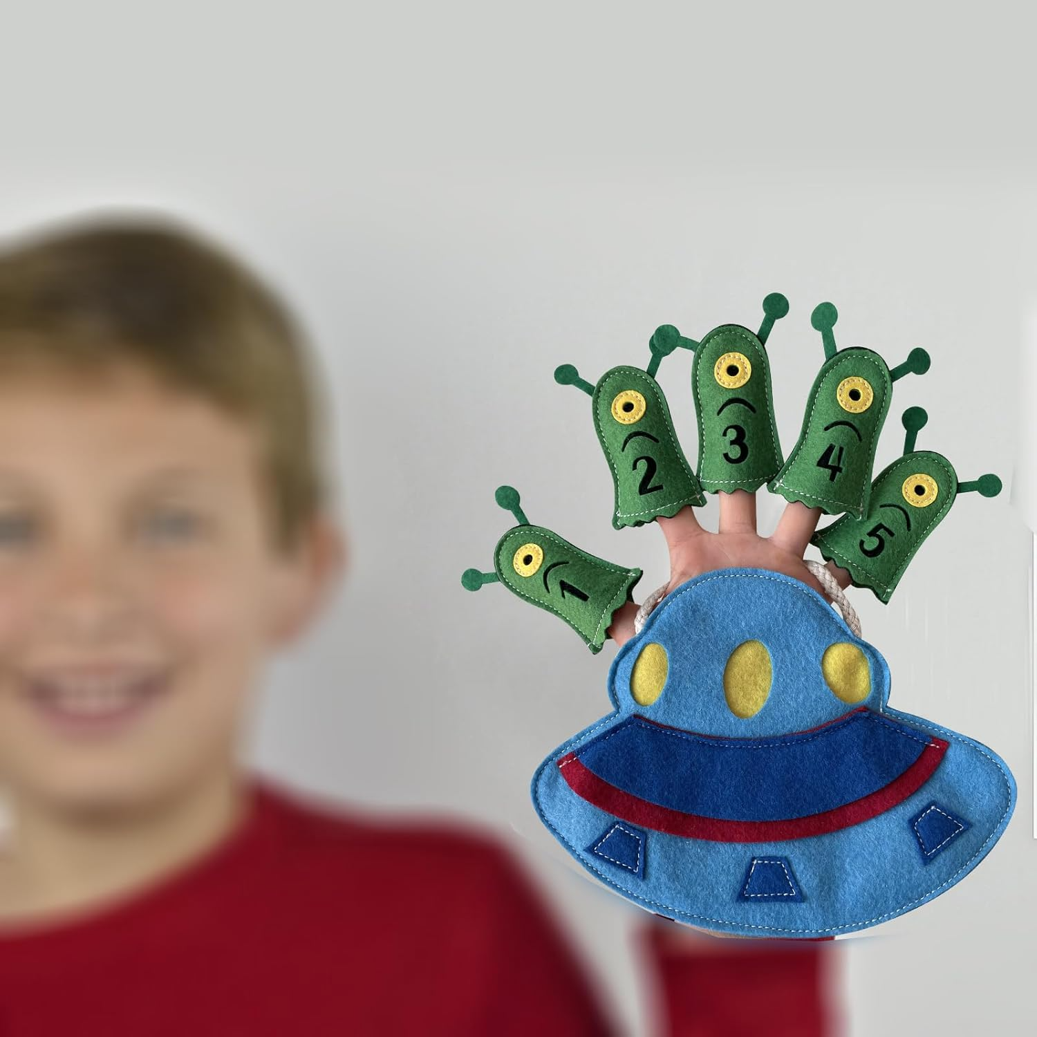 5 Little Men in the Flying Saucer Nursery Rhyme Storytelling Educational Finger Puppet